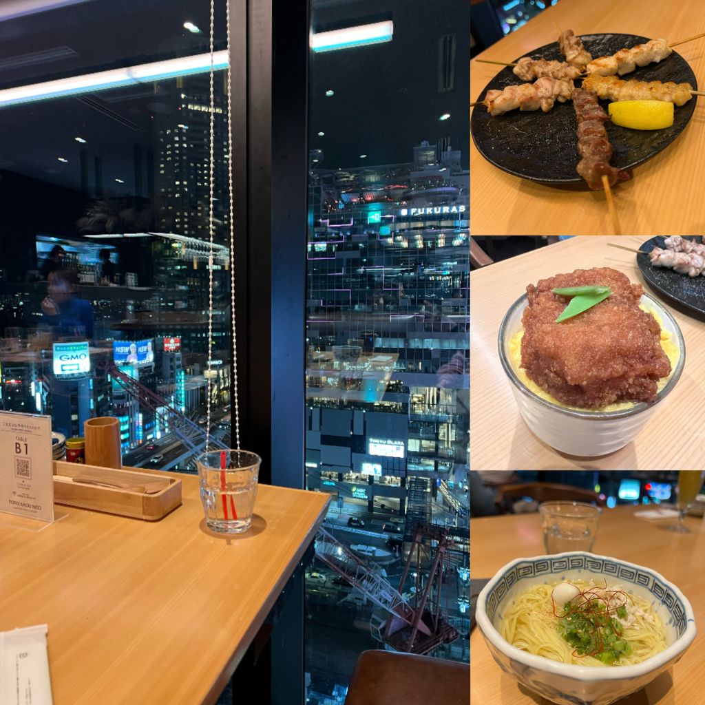 SHIBUYA SKY看完下樓直接吃！澀谷百貨餐廳【Toriya Kou NEO】高空夜景+烤雞肉串超療癒！
